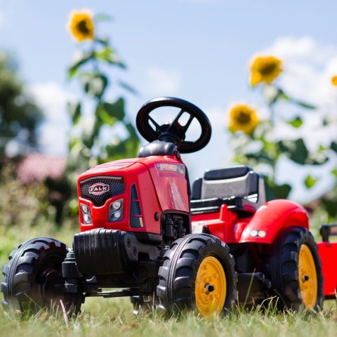 FALK Traktor na Pedały Supercharger z Przyczepą i Otwieraną Maską Czerwony 2-5 lat