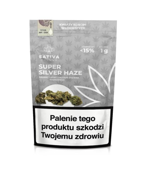 Kwiaty konopi CBD "SUPER SILVER HAZE" 1 g