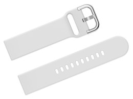 Pasek gumowy do smartwatch 18mm - biały/srebrny
