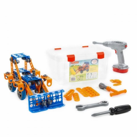 Wader Zestaw Wynalazca Traktor Ładowarka 142 el. + Śrubokręt Elektryczny