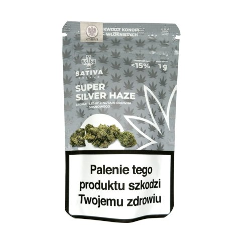 Kwiaty konopi CBD "SUPER SILVER HAZE" 1 g