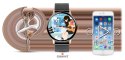 Smartwatch Damski Giewont GW330-5 Różowe Złoto-Czarny Pasek Silikonowy + Czarna Bransoleta