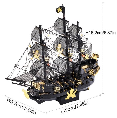 Piececool Puzzle Metalowe Model 3D - Statek Czarna Perła