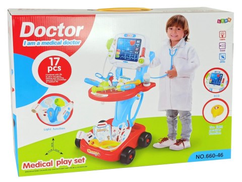 Zestaw Lekarski na Wózku Doktor 17 Elementów EKG