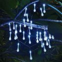 Lampki solarne ogrodowe sople 6,5m 30LED zimny biały