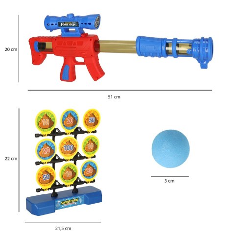 Strzelanie do celu ruchoma tarcza pistolet piłki