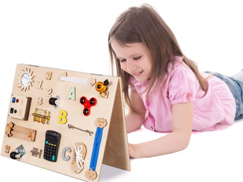 Tablica manipulacyjna drewniana sensoryczna dwustr