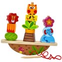 TOOKY TOY Drewniany Stacker Układanka Balansująca Zwierzęta Nawlekanka