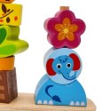 TOOKY TOY Drewniany Stacker Układanka Balansująca Zwierzęta Nawlekanka