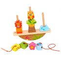 TOOKY TOY Drewniany Stacker Układanka Balansująca Zwierzęta Nawlekanka
