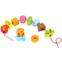 TOOKY TOY Drewniany Stacker Układanka Balansująca Zwierzęta Nawlekanka