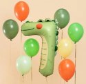 Balon foliowy urodzinowy cyfra "7" - Krokodyl 56x85 cm