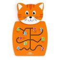 VIGA Drewniana Tablica Manipulacyjna Cyfry Kotek Certyfikat FSC Montessori
