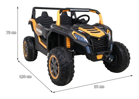 Buggy ATV Strong Racing dla 2 dzieci Biały + Silnik bezszczotkowy + Pompowane koła + Audio LED