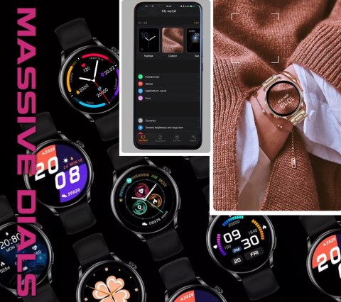 SMARTWATCH DAMSKI Rubicon RNCE81 - WYKONYWANIE POŁĄCZEŃ, PULSOKSYMETR (sr045b)