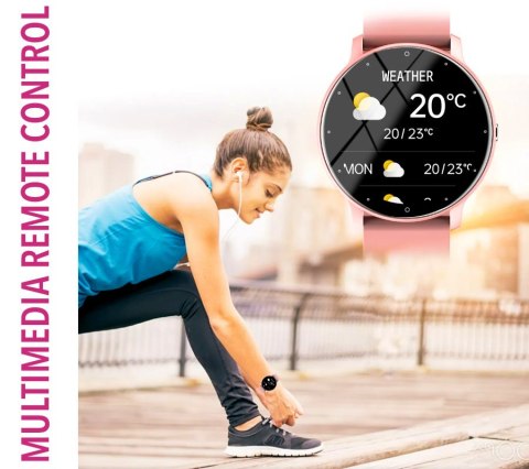 SMARTWATCH DAMSKI Rubicon RNCF01 - WŁASNE TARCZE, PULSOMETR (sr047c)