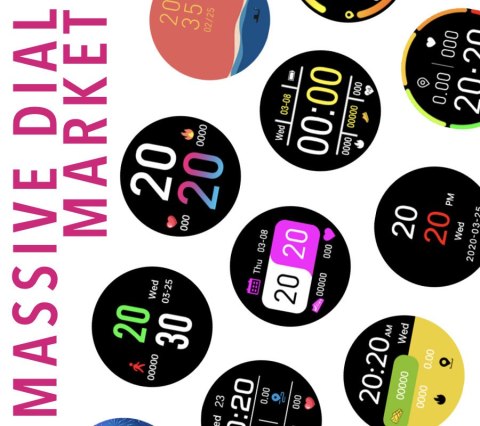 SMARTWATCH DAMSKI Rubicon RNCF01 - WŁASNE TARCZE, PULSOMETR (sr047c)