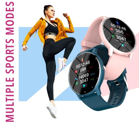 SMARTWATCH DAMSKI Rubicon RNCF01 - WŁASNE TARCZE, PULSOMETR (sr047c)