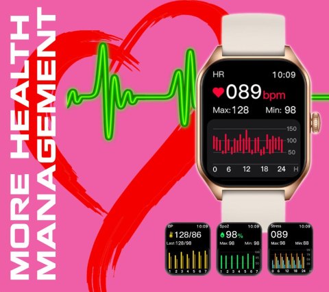 SMARTWATCH UNISEX Rubicon RNCF03 - ROZMOWY BLUETOOTH, ALWAYS ON DISPLAY (sr049b)