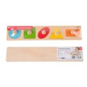 CLASSIC WORLD Drewniana Układanka Geometryczna MONTESSORI Sorter Kształtów Nauka Kolorów 6el.