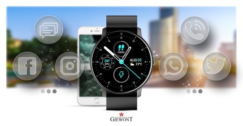 Smartwatch Giewont GW120-2 Czarny-Czarny