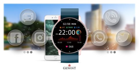 Smartwatch Giewont GW120-5 Różowe Złoto-Niebieski