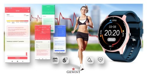 Smartwatch Giewont GW120-5 Różowe Złoto-Niebieski