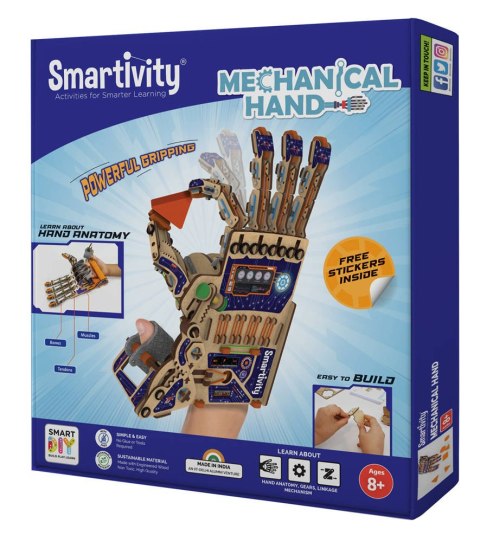 Smartivity Drewniane Mechaniczne Puzzle 3D - Mechaniczna Ręka