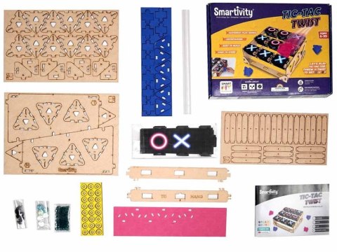 Smartivity Drewniane Mechaniczne Puzzle 3D - Kółko i Krzyżyk