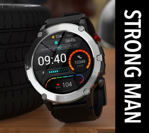 Smartwatch Rubicon RNCE91 Srebrno-Czarny