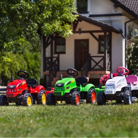 FALK Traktorek X Tractor Zielony z Przyczepką Klakson 2-5 Lat