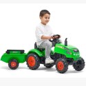 FALK Traktorek X Tractor Zielony z Przyczepką Klakson 2-5 Lat
