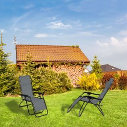 Leżak fotel ogrodowy plażowy składany relax szary
