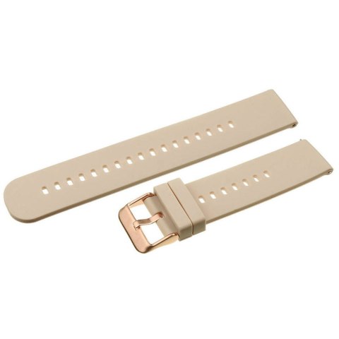 Pasek gumowy do zegarka U27 - beżowy/rosegold - 22mm