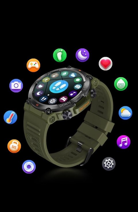 SMARTWATCH MĘSKI Gravity GT7-3 PRO - WYKONYWANIE POŁĄCZEŃ, PULSOKSYMETR (sg018c)
