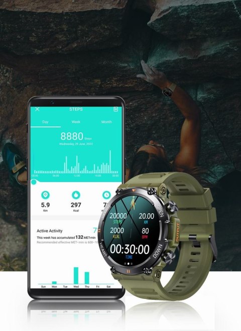 SMARTWATCH MĘSKI Gravity GT7-6 PRO - WYKONYWANIE POŁĄCZEŃ, PULSOKSYMETR (sg018f)