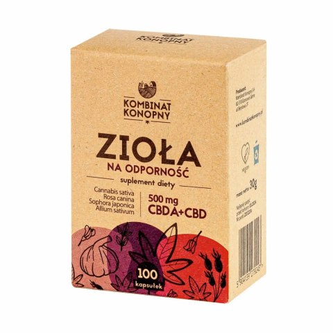 Zioła na odporność - Kombinat Konopny - 100 kapsułek, 500mg CBD