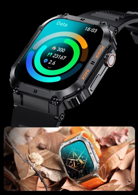 SMARTWATCH MĘSKI Gravity GT6-2 - WYKONYWANIE POŁĄCZEŃ, MONITOR SNU (sg020b)