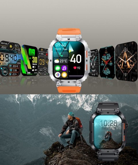 SMARTWATCH MĘSKI Gravity GT6-2 - WYKONYWANIE POŁĄCZEŃ, MONITOR SNU (sg020b)