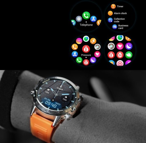 SMARTWATCH MĘSKI Gravity GT9-1 - WYKONYWANIE POŁĄCZEŃ, CIŚNIENIOMIERZ (sg021a)
