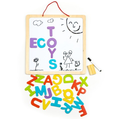 Tablica edukacyjna 3w1 magnetyczna kredowa literki