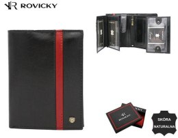 Portfel męski skórzany 22313-RVTP BLACK+RED