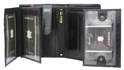 Portfel męski skórzany 22313-RVTP BLACK+RED