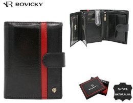 Portfel męski skórzany 22313L-RVTP BLACK+RED