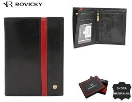 Portfel męski skórzany 22314-RVTP BLACK+RED