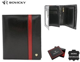 Portfel męski skórzany 22316-RVTP BLACK+RED