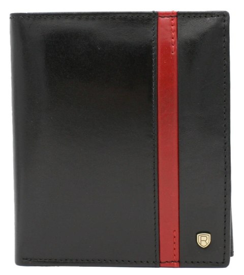 Portfel męski skórzany 22316-RVTP BLACK+RED