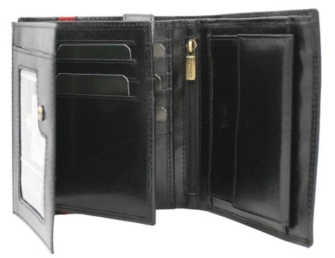 Portfel męski skórzany 22316-RVTP BLACK+RED