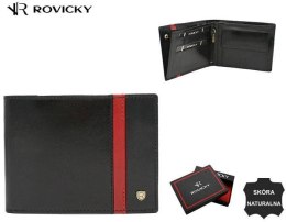 Portfel męski skórzany 22319-RVTP BLACK+RED