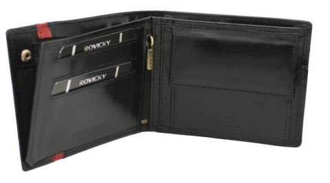 Portfel męski skórzany 22319-RVTP BLACK+RED